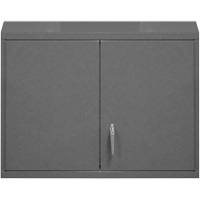 Wall-Mounted Cabinet, 27" H x 29-7/8" W x 13-11/16" D, 2 Shelves, Steel, Grey Maritime Industrial Rubber