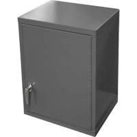 Wall-Mounted Cabinet, 27" H x 13-11/16" W x 18" D, 2 Shelves, Steel, Grey Maritime Industrial Rubber