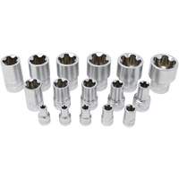 5-Point EPR Torx Socket Set, 16 Pieces, 1/4"/3/8"/1/2" Drive Size Maritime Industrial Rubber