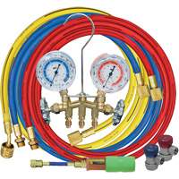 Manifold Gauge Set with Manual Couplers & Mini Dye Injector Maritime Industrial Rubber