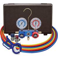 Dual Manifold Gauge Set with Manual Couplers & 3-in-1 Side Mount Can Tap Valve Maritime Industrial Rubber