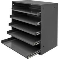 Armoire de rangement &agrave; cloisons, Acier, 5 compartiments, 20-1/2" la x 12-1/2" p, 21" h, Gris Maritime Industrial Rubber