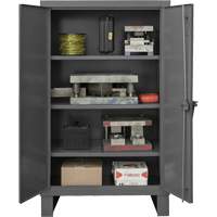 Armoire tr&egrave;s robuste, Acier, 3 Tablettes, 66" h x 60" la x 24" P, Gris Maritime Industrial Rubber