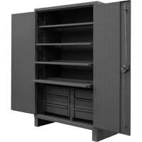 Armoire tr&egrave;s robuste avec tablettes coulissantes, Acier, 4 Tablettes, 78" h x 48" la x 24" P, Gris Maritime Industrial Rubber