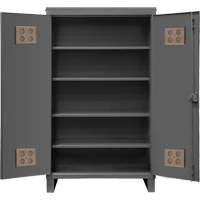 Armoire ext&eacute;rieure robuste, Acier, 4 Tablettes, 78" h x 48" la x 24" P, Gris Maritime Industrial Rubber