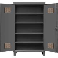 Armoire ext&eacute;rieure robuste, Acier, 4 Tablettes, 78" h x 60" la x 24" P, Gris Maritime Industrial Rubber