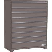 Armoire &agrave; tiroirs modulaire, 9 tiroirs, 24" la x 24" p x 60" h, Gris Maritime Industrial Rubber