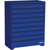 Armoire &agrave; tiroirs modulaire, 9 tiroirs, 48" la x 24" p x 60" h, Bleu Maritime Industrial Rubber