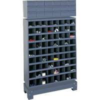 Modular Small Parts Storage Unit, Steel, 18 Drawers, 33-3/4" x 12-1/4" x 58-5/8", Grey Maritime Industrial Rubber