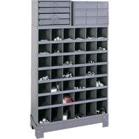 Unit&eacute; de stockage modulaire pour petites pi&egrave;ces, Acier, 13 tiroirs, 33-3/4" x 12-1/4" x 59", Gris Maritime Industrial Rubber