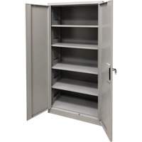 Armoire de rangement, Acier, 4 Tablettes, 78" h x 36" la x 24" P, Gris Maritime Industrial Rubber