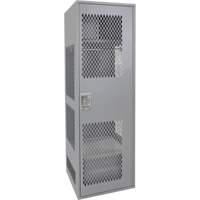 Casier pour &eacute;quipement avec porte, Acier, 24" la x 24" p x 72" h, Gris Maritime Industrial Rubber