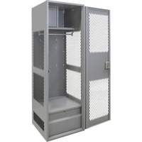Casier pour &eacute;quipement avec porte, Acier, 24" la x 24" p x 72" h, Gris Maritime Industrial Rubber