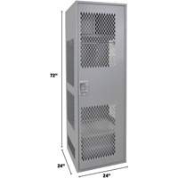 Casier pour &eacute;quipement avec porte, Acier, 24" la x 24" p x 72" h, Gris Maritime Industrial Rubber