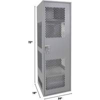 Casier pour &eacute;quipement avec porte, Acier, 24" la x 18" p x 72" h, Gris Maritime Industrial Rubber