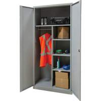Combination Storage Cabinet, 36" W x 18" D x 72" H, Grey Maritime Industrial Rubber
