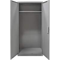 Wardrobe Storage Cabinet, Steel, 36" W x 18" D x 72" H, Grey Maritime Industrial Rubber