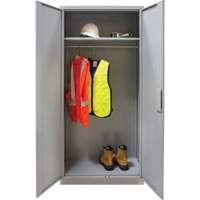 Wardrobe Storage Cabinet, Steel, 36" W x 18" D x 72" H, Grey Maritime Industrial Rubber