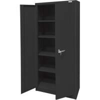 Storage Cabinet, Steel, 4 Shelves, 66" H x 30" W x 15" D, Black Maritime Industrial Rubber