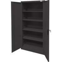 Armoire d'entreposage, Acier, 4 Tablettes, 78" h x 36" la x 24" P, Noir Maritime Industrial Rubber