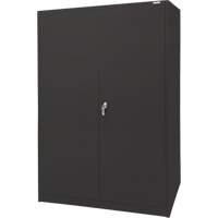 Armoire d'entreposage, Acier, 4 Tablettes, 78" h x 48" la x 24" P, Noir Maritime Industrial Rubber