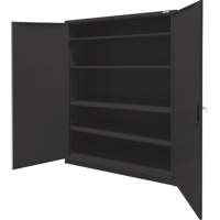 Armoire d'entreposage, Acier, 4 Tablettes, 78" h x 48" la x 24" P, Noir Maritime Industrial Rubber