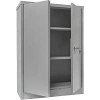 Counter-High Storage Cabinet, Steel, 2 Shelves, 42" H x 48" W x 24" D, Grey Maritime Industrial Rubber