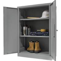 Counter-High Storage Cabinet, Steel, 2 Shelves, 42" H x 48" W x 24" D, Grey Maritime Industrial Rubber
