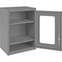 Wall-Mountable Storage Cabinet with Clearview Doors, 26-15/16" H x 18-1/8" W x 13-11/16" D, 2 Shelves, Steel, Grey Maritime Industrial Rubber