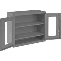Wall-Mountable Storage Cabinet with Clearview Doors, 26-15/16" H x 29-7/8" W x 13-11/16" D, 2 Shelves, Steel, Grey Maritime Industrial Rubber