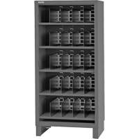 Armoire robuste &agrave; façade ouverte avec s&eacute;parateurs, Acier, 0 tiroirs, 36" x 24" x 78", Gris Maritime Industrial Rubber