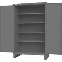Armoire avec portes encastr&eacute;es en panneau perfor&eacute;, Acier, 4 Tablettes, 78" h x 48" la x 30" P, Gris Maritime Industrial Rubber