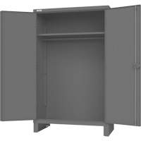 Armoire avec barre de suspension et portes encastr&eacute;es standards, Acier, 78" h x 48" la x 24" P, Gris Maritime Industrial Rubber