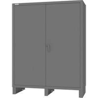 Armoire avec barre de suspension et portes encastr&eacute;es standards, Acier, 78" h x 60" la x 24" P, Gris Maritime Industrial Rubber