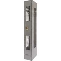 Vented Lockers, 12" x 18" x 78", Steel, Grey, Knocked Down, Perforated Maritime Industrial Rubber