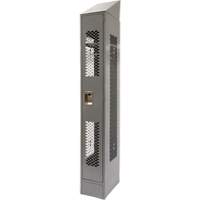 Vented Lockers, 12" x 18" x 88", Steel, Grey, Knocked Down, Perforated Maritime Industrial Rubber