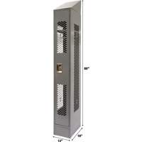 Vented Lockers, 12" x 18" x 88", Steel, Grey, Knocked Down, Perforated Maritime Industrial Rubber