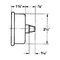 Manom&egrave;tres,  2-1/2", 30" Hg-0" Vac, Fixation inf&eacute;rieure, Analogique rempli de liquide Maritime Industrial Rubber
