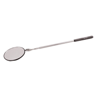 Inspection Mirror, Circular, 3-3/4" L x 3-3/4" W, Telescopic Maritime Industrial Rubber