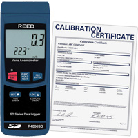 Thermo-an&eacute;mom&egrave;tre avec certificat de calibration, Enregistrement des donn&eacute;es, Gamme de v&eacute;locit&eacute; d'air de 0,4 - 30 m/sec Maritime Industrial Rubber