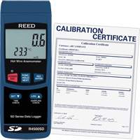 Thermo-an&eacute;mom&egrave;tres &agrave; fil chaud avec enregistrement de donn&eacute;es et certificat de calibration, Enregistrement des donn&eacute;es, Gamme de v&eacute;locit&eacute; d'air de 0,2 - 25 m/sec Maritime Industrial Rubber