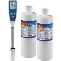 Ensemble de compteur de pH &agrave; tige longue & solution tampon 4 pH/7 pH Maritime Industrial Rubber