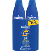 Sport&reg; Water Resistant Sunscreen, SPF 30, Aerosol Maritime Industrial Rubber