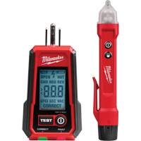 Voltage Detector with LED & GFCI Receptacle Tester Kit, 50 V - 1000 V, Display & Sound Alert Maritime Industrial Rubber