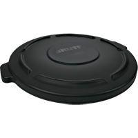 Brute&reg; 44-Gallon Lids, Flat Lid, Plastic/Polyethylene, Fits Container Size: 24" Dia. Maritime Industrial Rubber