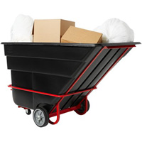 Tilt Truck, Black Recycled Plastic, 1/2 cu.yd., 1400 lbs. Load Capacity Maritime Industrial Rubber
