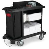 Executive Compact Housekeeping Cart Maritime Industrial Rubber