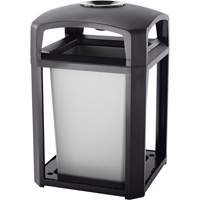 Cendrier et corbeille pour d&eacute;chets de s&eacute;rie Landmark, Plastique, Capacit&eacute; 35 gal. US, Hauteur 40" Maritime Industrial Rubber
