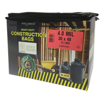 Sacs pour d&eacute;chets pour entrepreneurs, Fort, 30" la x 48" lo, 4 mils, Noir, Capacit&eacute; 124,91 L (33 gal.) Maritime Industrial Rubber