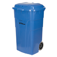 Bac de recyclage roulant, Bord de rue, Poly&eacute;thyl&egrave;ne, 65 gal. US Maritime Industrial Rubber
